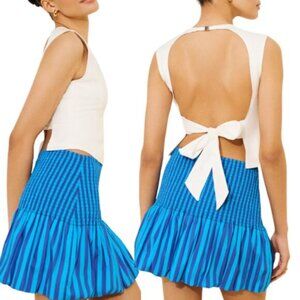 NWT Simon Miller Sancho Poplin Bold Stripes Mini Skirts Blue Size: Extra Small
